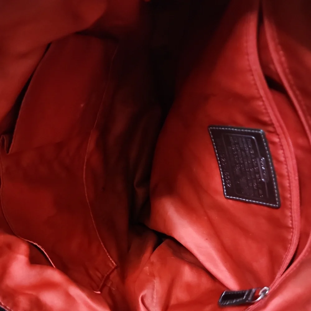 Coach Black and Red Poppy Graphic Tote - Picture 3 of 5